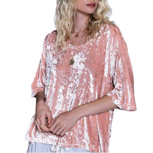 NWOT SIZE S POL Pink Velvet Blouse