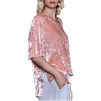 NWOT SIZE S POL Pink Velvet Blouse