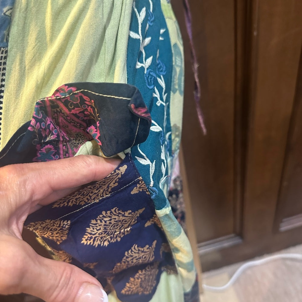 NWT SIZE OS Bohemian Patchwork Wide Leg Pants