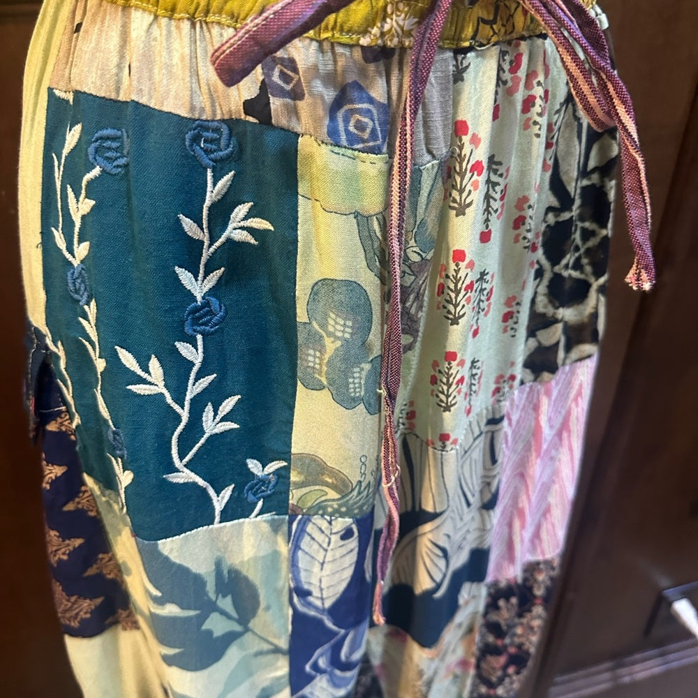 NWT SIZE OS Bohemian Patchwork Wide Leg Pants