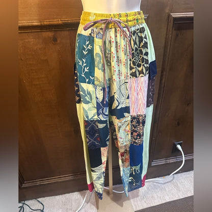 NWT SIZE OS Bohemian Patchwork Wide Leg Pants