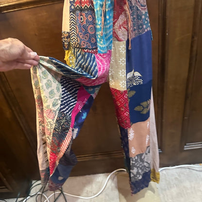 NWT SIZE OS Colorful Patchwork Wide Leg Pants