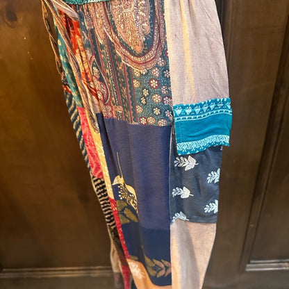 NWT SIZE OS Colorful Patchwork Wide Leg Pants