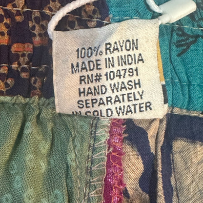 NWT SIZE OS Colorful Patchwork Wide Leg Pants