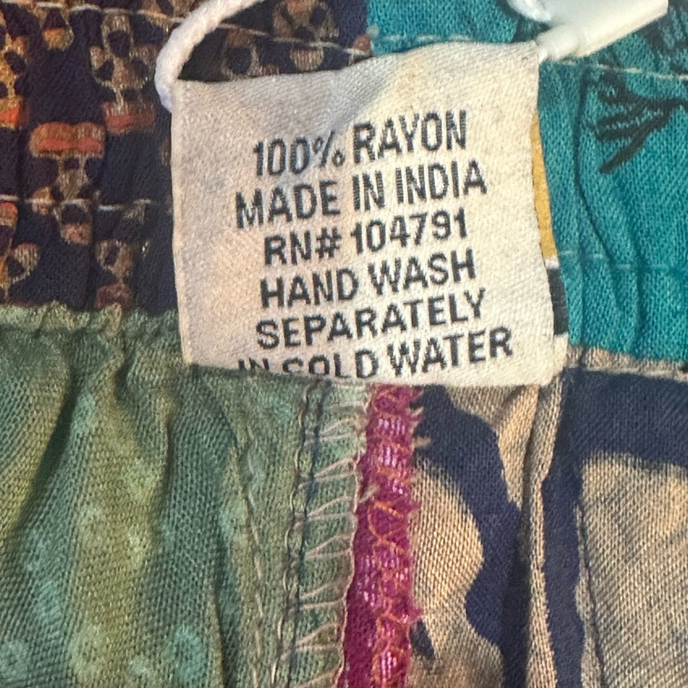 NWT SIZE OS Colorful Patchwork Wide Leg Pants