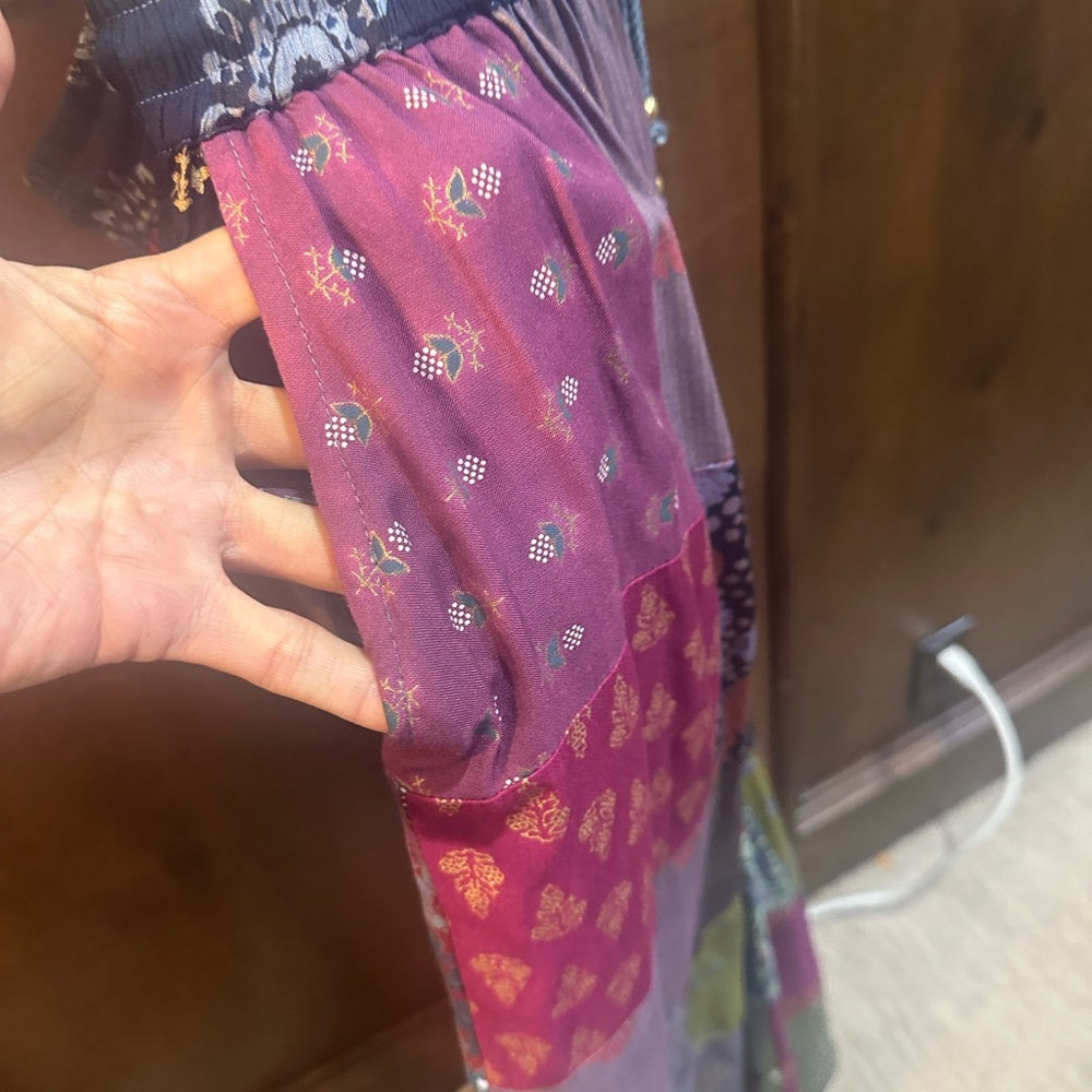 NWT SIZE OS Advance Apparels Colorful Patchwork big leg pants