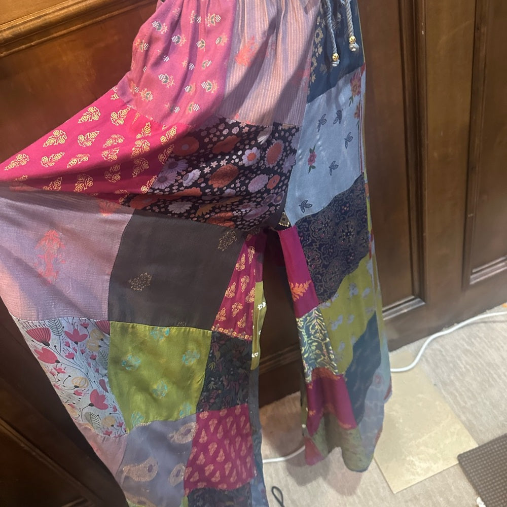 NWT SIZE OS Advance Apparels Colorful Patchwork big leg pants