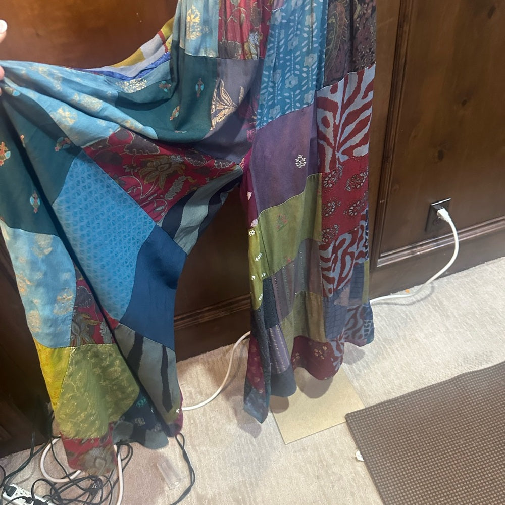 NWT SIZE OS Advance Apparels Colorful Patchwork big leg pants