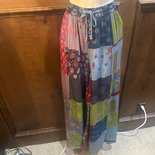 NWT SIZE OS Advance Apparels Colorful Patchwork big leg pants