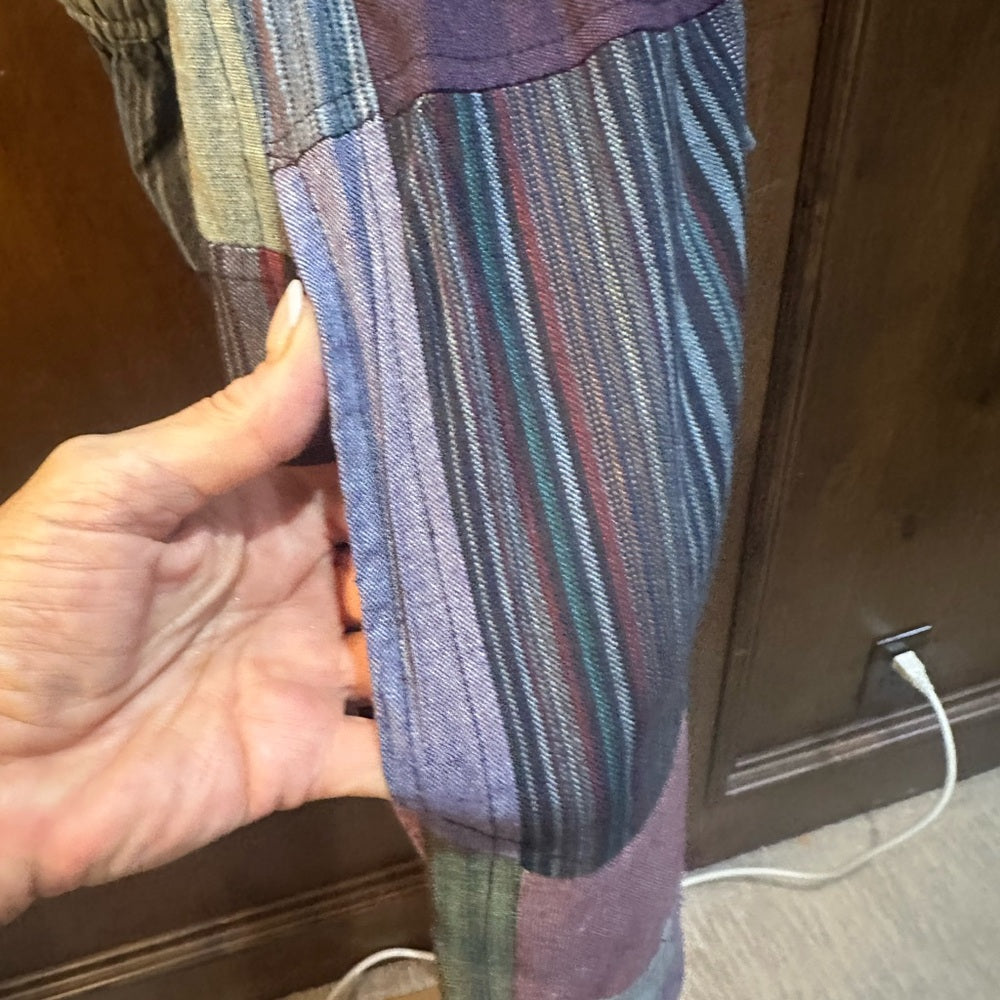 NWT SIZE S/M Striped Patchwork Women's Cropped Pants