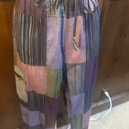 NWT SIZE S/M Striped Patchwork Women's Cropped Pants