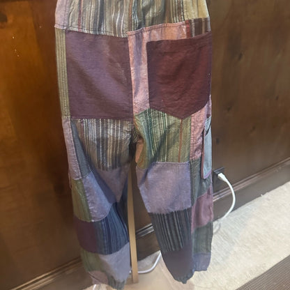 NWT SIZE S/M Striped Patchwork Women's Cropped Pants