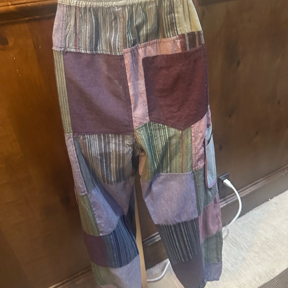 NWT SIZE S/M Striped Patchwork Women's Cropped Pants