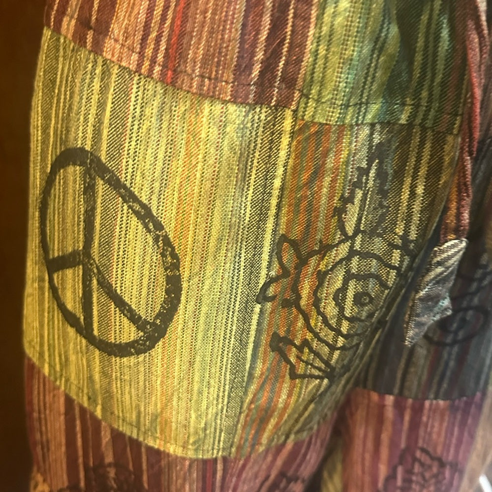 NWT SIZE S/M Bohemian Multicolor Patchwork Ankle Pants