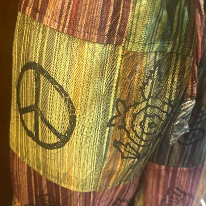 NWT SIZE S/M Bohemian Multicolor Patchwork Ankle Pants