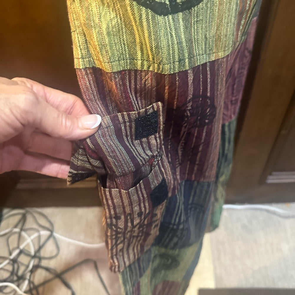 NWT SIZE S/M Bohemian Multicolor Patchwork Ankle Pants