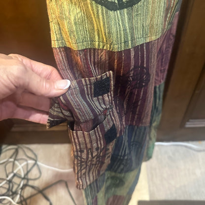 NWT SIZE S/M Bohemian Multicolor Patchwork Ankle Pants