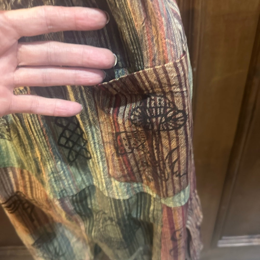 NWT SIZE S/M Bohemian Multicolor Patchwork Ankle Pants