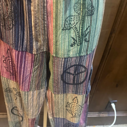 NWT SIZE S/M Bohemian Patchwork Ankle Pants