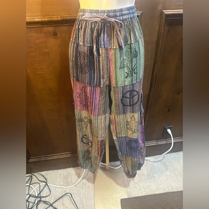 NWT SIZE S/M Bohemian Patchwork Ankle Pants