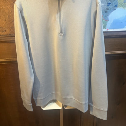 NWT SIZE S Hickey Freeman Men's Light Gray Zip-Up Sweater