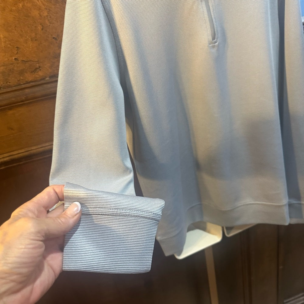 NWT SIZE S Hickey Freeman Men's Light Gray Zip-Up Sweater