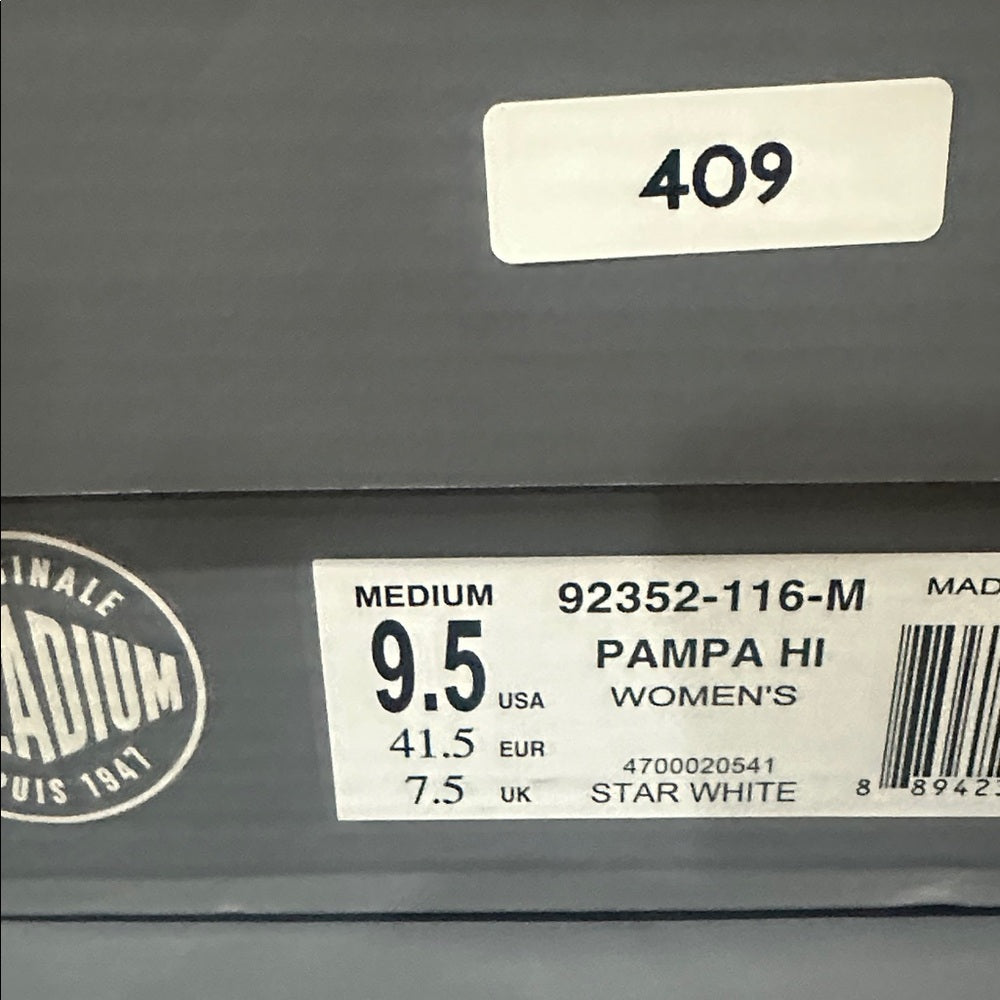 408.409.410.411.412.413  NEW SIZE 6/7 Palladium Men's Off-White Lace-Up Boots