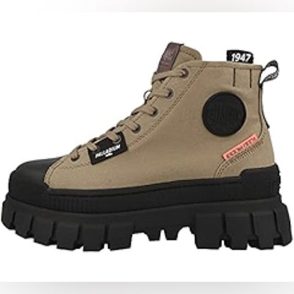 418.NEW SIZE 9 Palladium Tan and Black Ankle Boots Stylish Durable Footwear