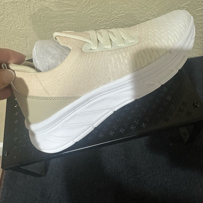 427. NEW SIZE 10 J/SLIDES Cream Knit Sneakers