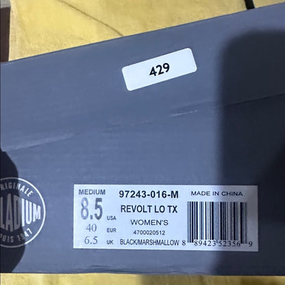 405.406.429. NEW SIZE 7/8.5 Palladium Black and White Women's Sneakers