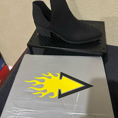 431. NEW SIZE 11 Volatile Black Ankle Booties with Textured Heel