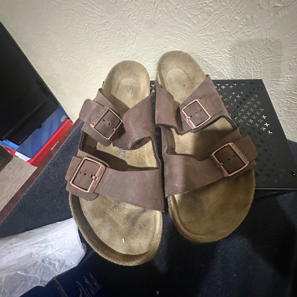 433. SIZE 45/ US 12 Birkenstock Men's Brown Double Strap Sandals