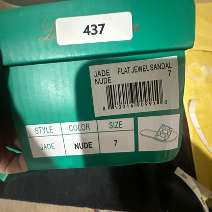 435.437. NEW SUZE 6.5/7 Elegant Clear Sandals with Silver Accents