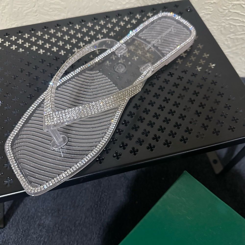 438.439.440.450. NEW SIZE 7.5/8/8.5 Elegant Rhinestone Clear Sandals
