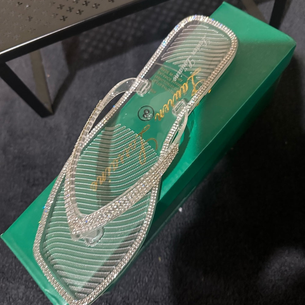 438.439.440.450. NEW SIZE 7.5/8/8.5 Elegant Rhinestone Clear Sandals