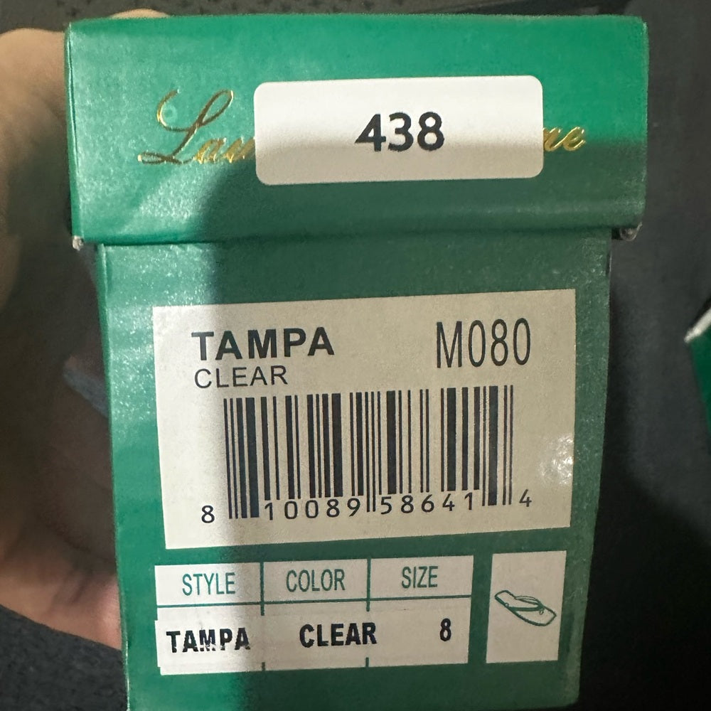 438.439.440.450. NEW SIZE 7.5/8/8.5 Elegant Rhinestone Clear Sandals