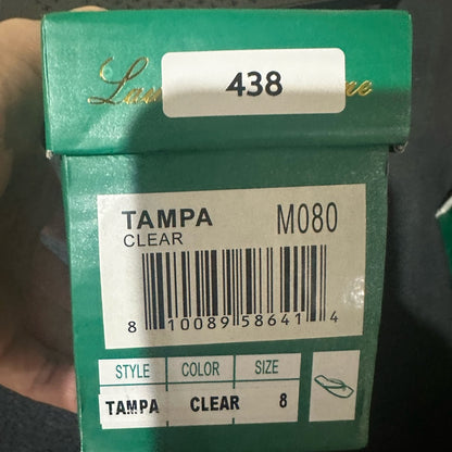 438.439.440.450. NEW SIZE 7.5/8/8.5 Elegant Rhinestone Clear Sandals