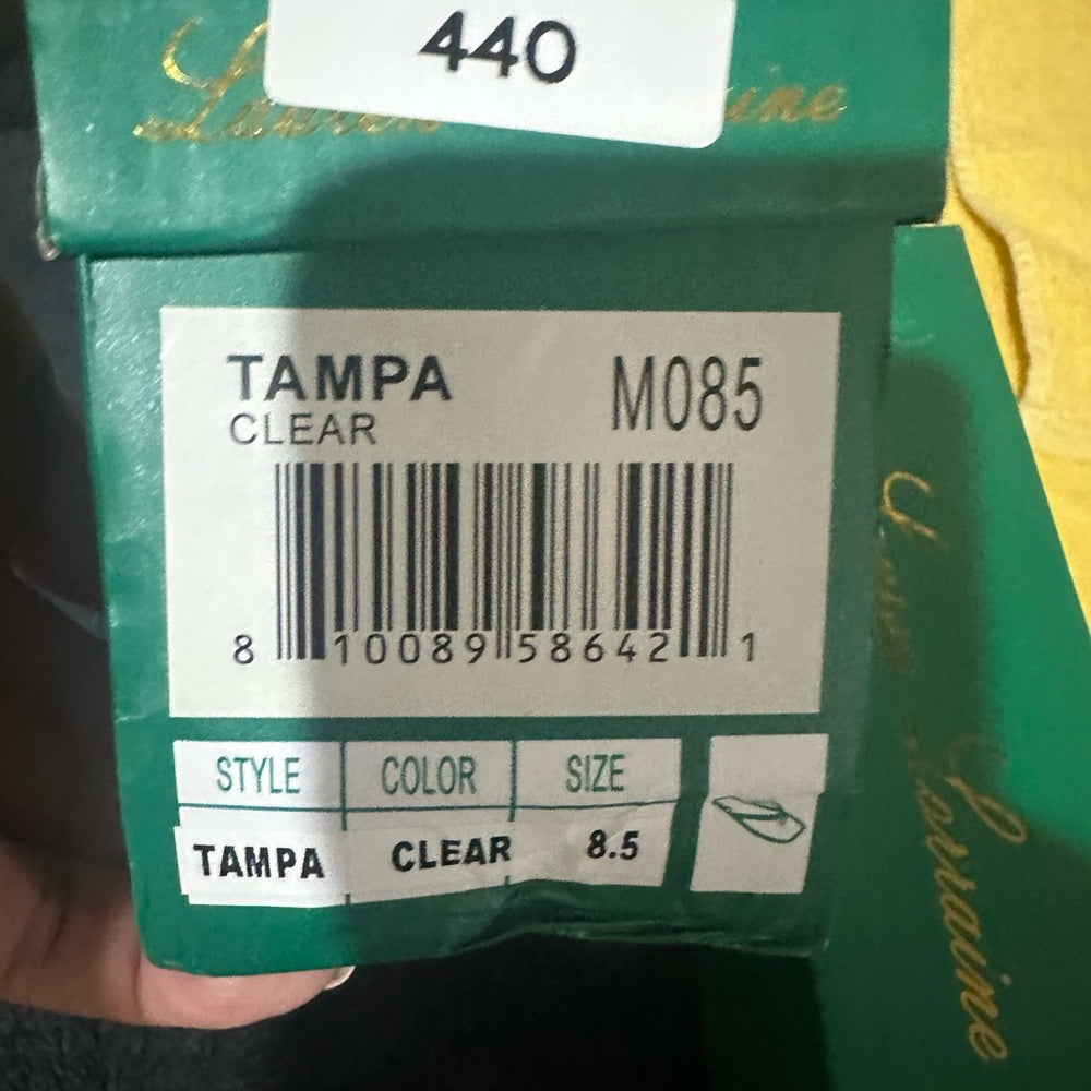 438.439.440.450. NEW SIZE 7.5/8/8.5 Elegant Rhinestone Clear Sandals