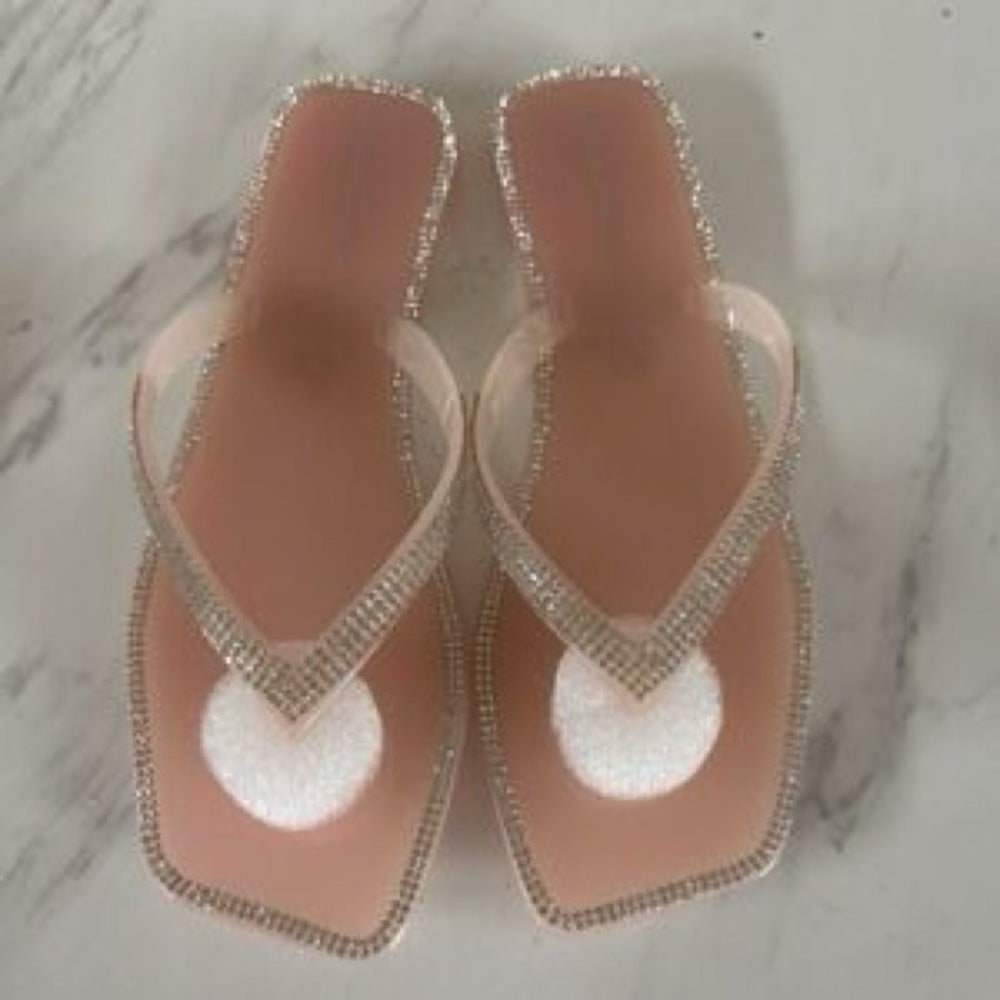 452.453.454.455.462.SIZE 6.5/7/7.5/10  Nude Women's Sandals,  Sparkling Accents