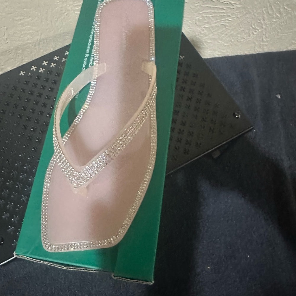 452.453.454.455.462.SIZE 6.5/7/7.5/10  Nude Women's Sandals,  Sparkling Accents