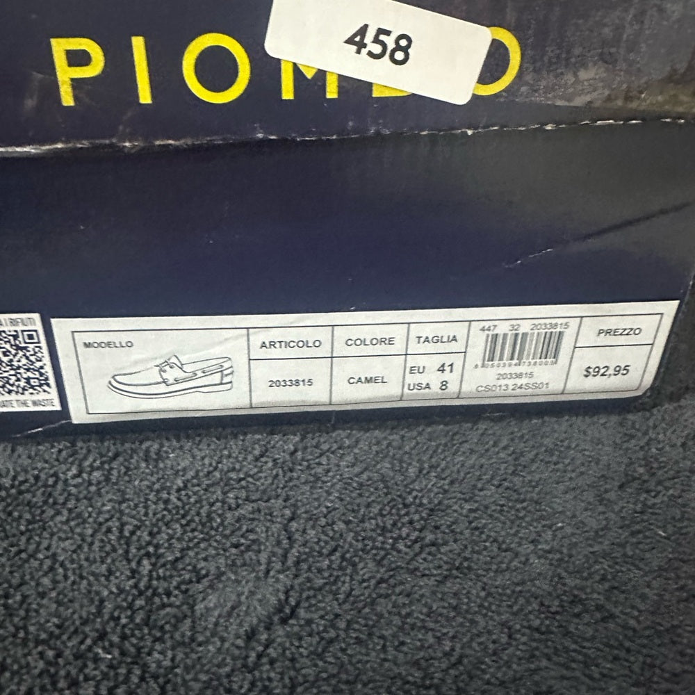 458. NEW SIZE 8 Piombo Men's Tan Boat Shoes