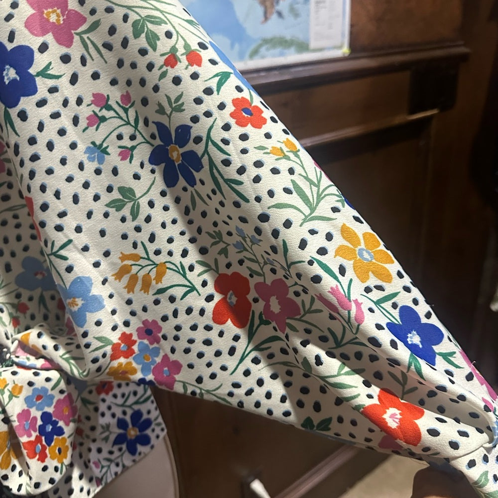 NWOT SIZE 14 ASOS Colorful Floral Wrap Blouse