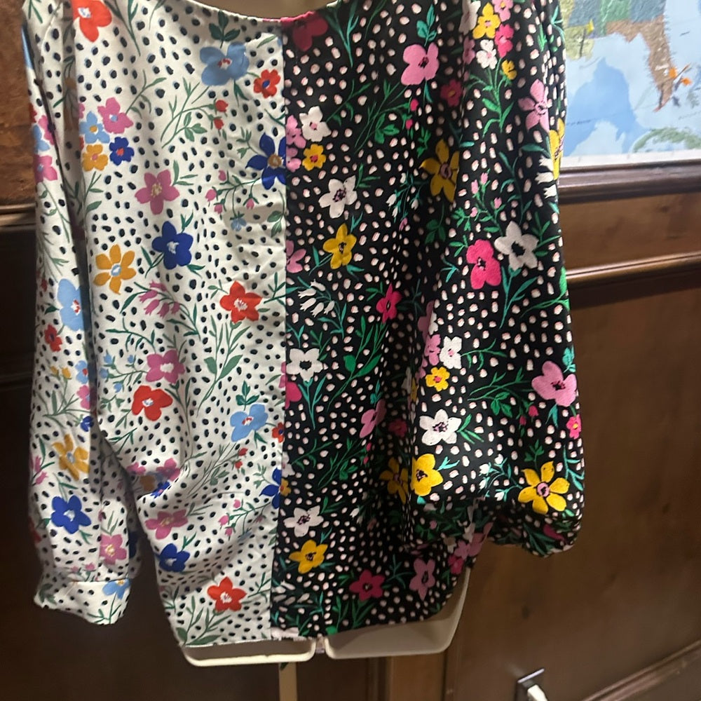 NWOT SIZE 14 ASOS Colorful Floral Wrap Blouse
