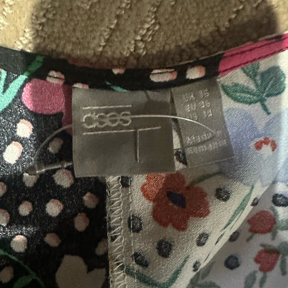 NWOT SIZE 14 ASOS Colorful Floral Wrap Blouse