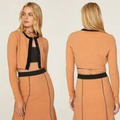 PRE-OWNED SIZE M Victor Glemaud Orange and Black Crop Top