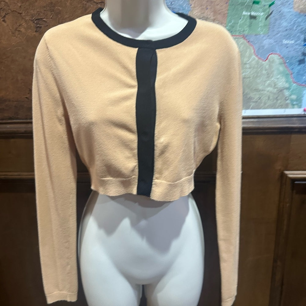 PRE-OWNED SIZE M Victor Glemaud Orange and Black Crop Top