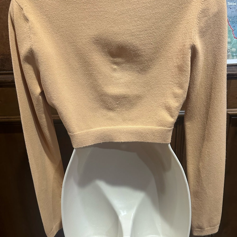 PRE-OWNED SIZE M Victor Glemaud Orange and Black Crop Top