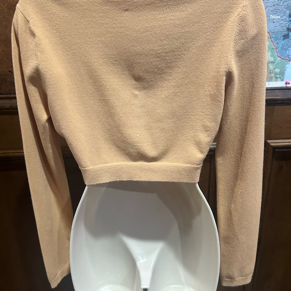 PRE-OWNED SIZE M Victor Glemaud Orange and Black Crop Top