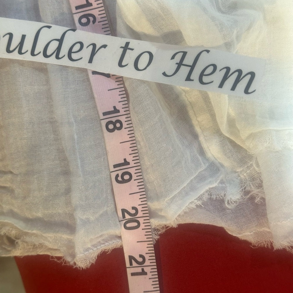 SIZE S/M OVERSIZED Free People Ivory Pleated Crop Top