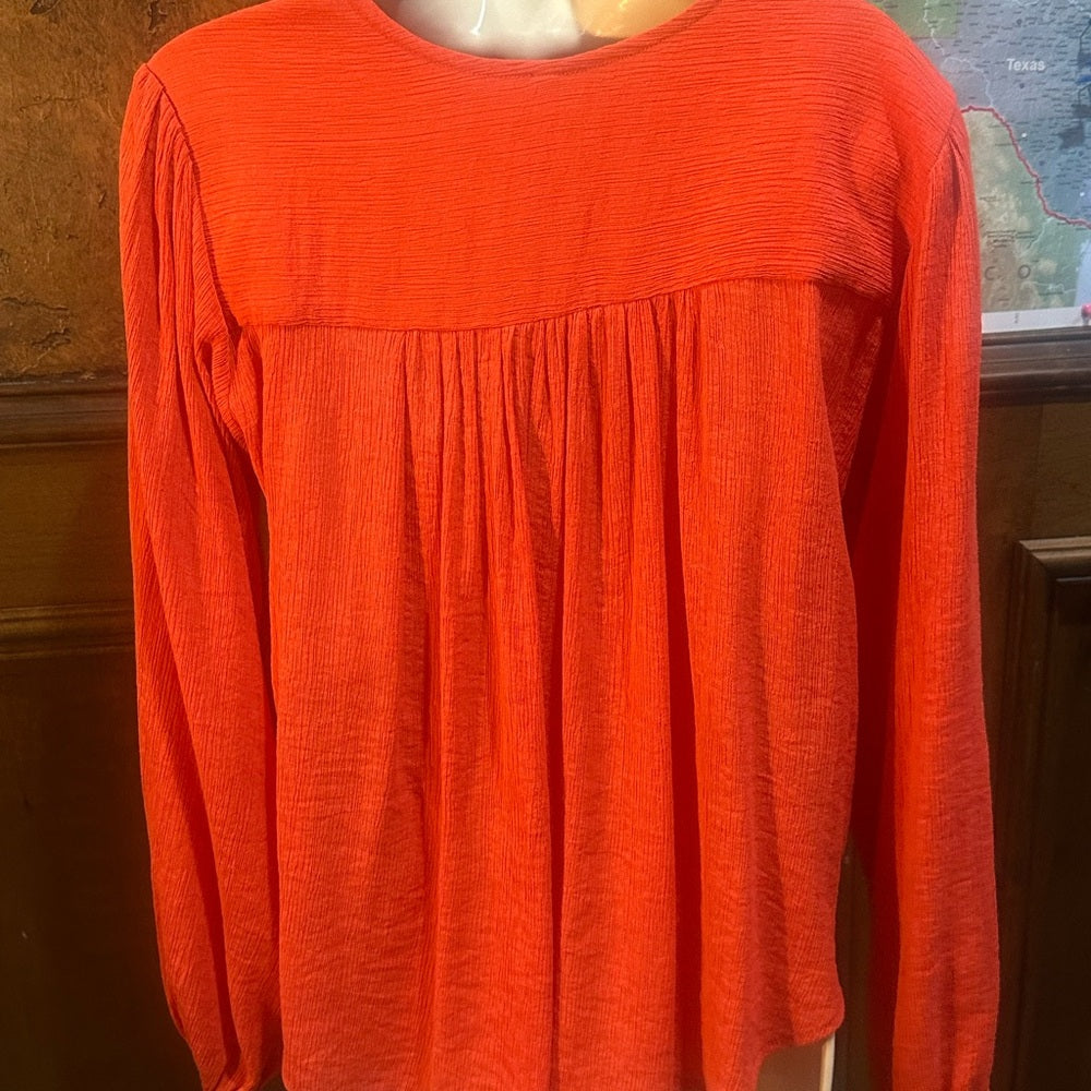 NWOT SIZE XS OVERSIZED WILL FIT UP TO A L Free People Vibrant Red Wrap Blouse